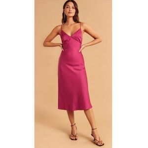 NWT Abercrombie & Fitch Lace-Up Back Slip Midi Dress